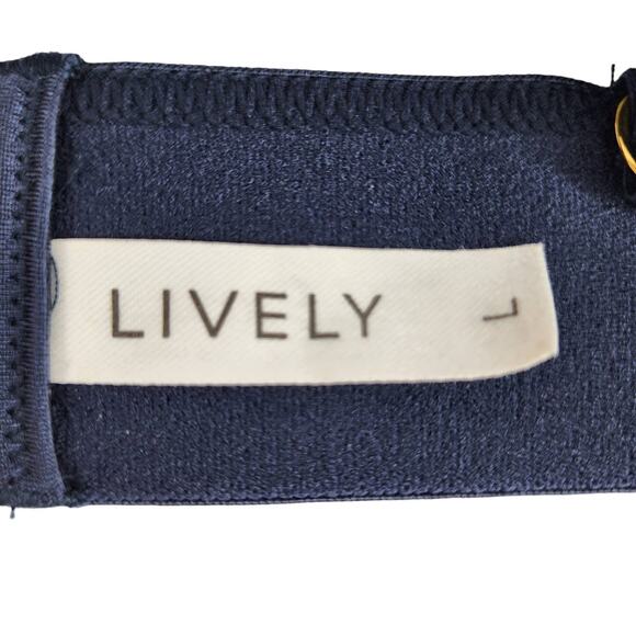 Lively The Long-Lined Lace Triangle Cup Wire Free Bralette Navy Size Large - Picture 4 of 6